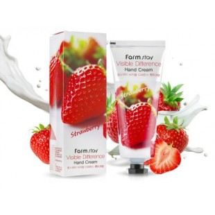 FARMSTAY Visible Difference Hand Cream Strawberry/Питательный крем для комплексного ухода за кожей рук с экстрактом клубники 100 мл.